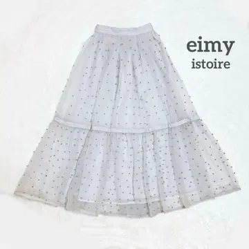 새상품급 eimy istoire 펄 스터드 볼륨 플레어 스커트 블루