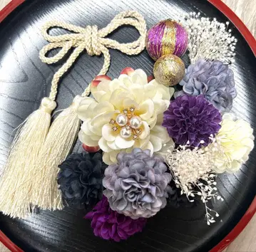 성인식 일본 의류 후리소데 시치고산 사전 촬영 머리 장식