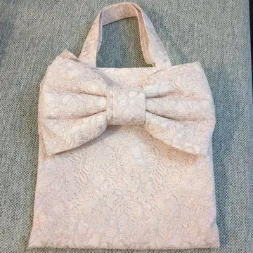 뮤게 백 레이스 핑크 리본백