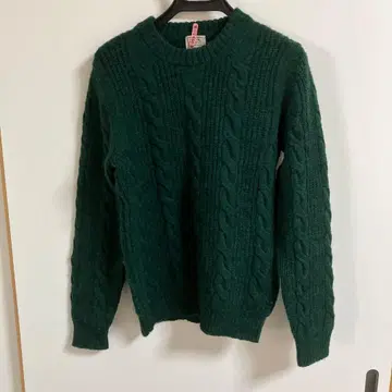 케이블 니트 스웨터 그린 계열 새상품급