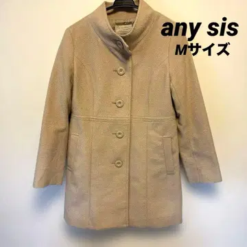 any sis 하이넥 하프 코트 베이지 M 사이즈