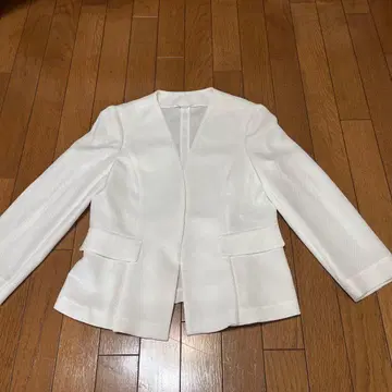 ANAYI 화이트 노카라 자켓 38