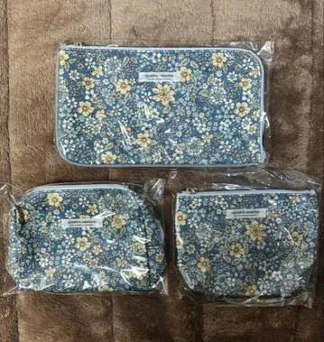 미사용 새상품 quatre saisons 캐틀세존 파우치 3종 세트