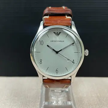 55 작동품 엠포리오 아르마니 남성용 손목시계 쿼츠식 가죽 브라운