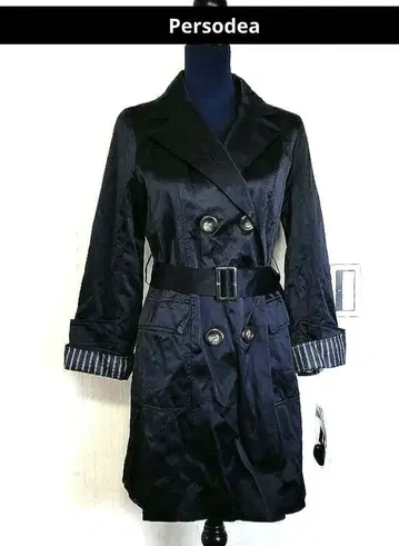 [ 택 포함 ] Persodea 네이비 더블 브레스트 트렌치코트 L