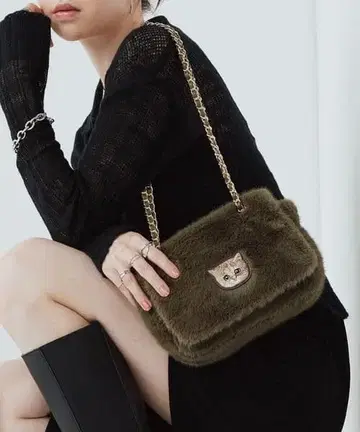 PAUL & JOE 누넷 퍼백 브라운 누넷 거의 미사용