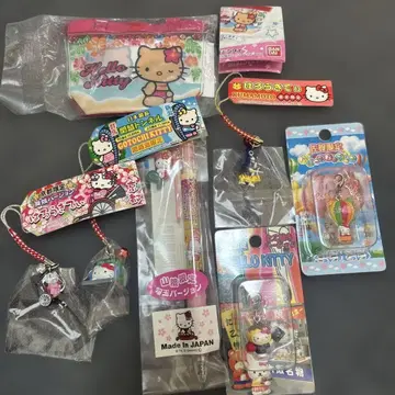 지역 한정판 키티 끈 장식 헬로키티 교토 일광화상 키티 파우치 7점