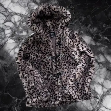 grunge y2k leopard fur coat