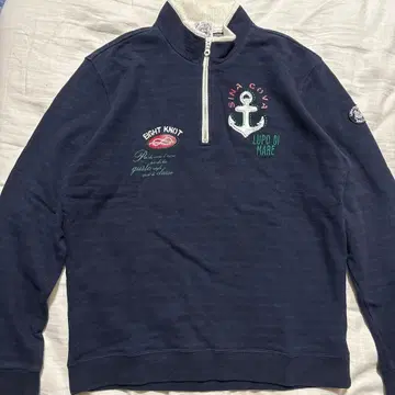 Lupo di Mare Sina Cova 네이비 LL 하프 지퍼