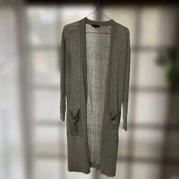 그레이 리브 롱 가디건