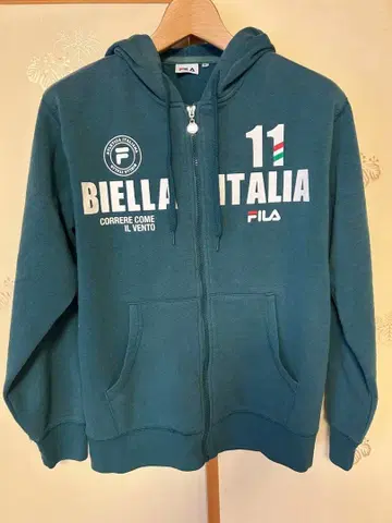 FILA 그린 집업 후드티 M