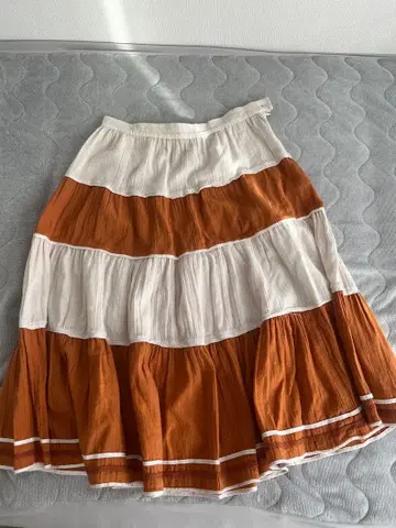 구제 의류 코튼 스커트 티어드 패치워크