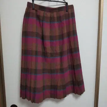 무릎 기장 플리츠 스커트 체크 무늬