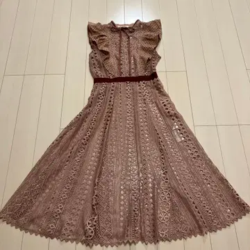 SNIDEL 핑크 레이스 A라인 원피스