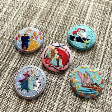 디즈니 자수 캔뱃지 5개 세트