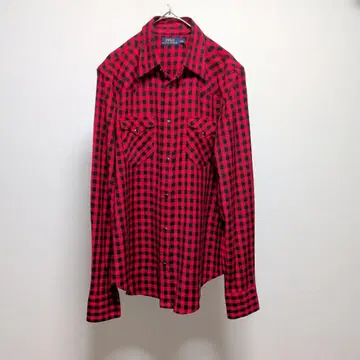 폴로 랄프로렌 현행 깅엄 체크 버팔로 슬림 레이온