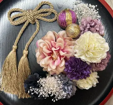 성인식 일본 의류 후리소데 시치고산 사전 촬영 머리 장식