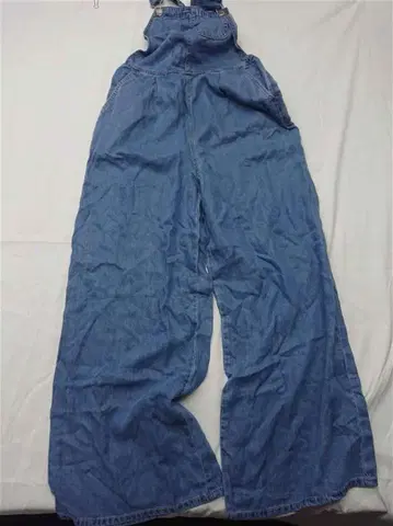 게스 GUESS 데님 오버롤 와이드 팬츠 살로펫