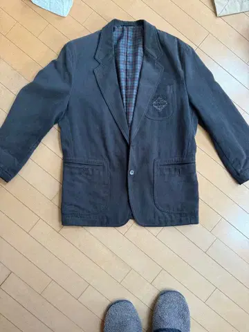 테일러드 자켓 M 사이즈 코듀로이풍 다크 그레이