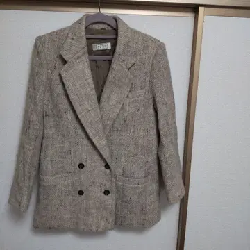 베이지 더블 브레스트 테일러드 자켓