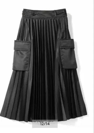 나일론 트윌 플리츠 스커트 sacai