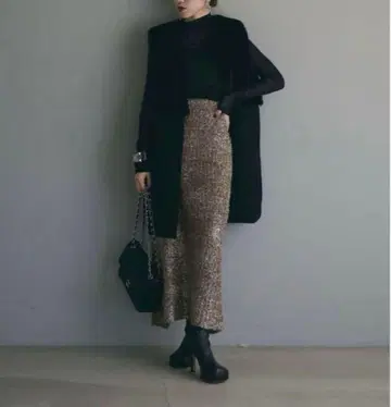 andrea&co. 라메 페더 스커트