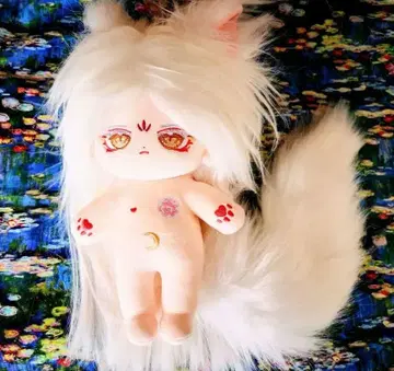 무속성 화이트 여우 옷 갈아입기 봉제 인형 약 30cm