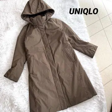 유니클로 하이브리드 다운 코트 S 올리브 내구성 발수 여성용 컨디션 최상