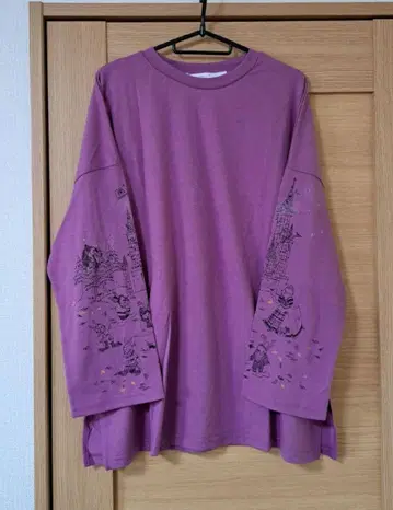 rivet&surge 애니멀 무늬 보라색 긴팔 T셔츠