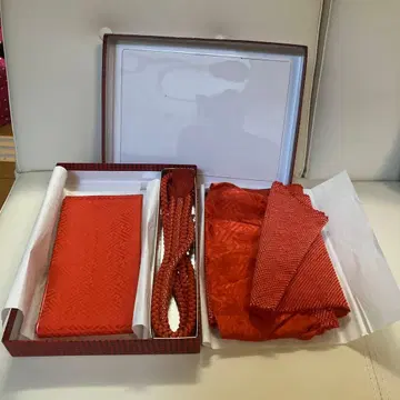 주홍색 오비 장식 천 허리띠 세트