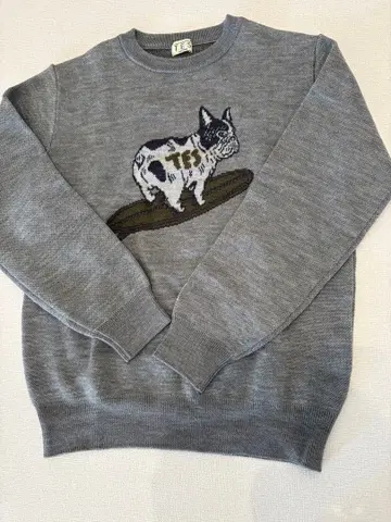 [새상품급] TES 프렌치 불독 자수 스웨터 M