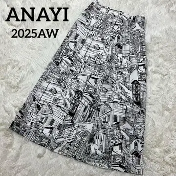 [ 새상품급 ] ANAYI 2025AW 시티스케이프 프린트 A라인 스커트
