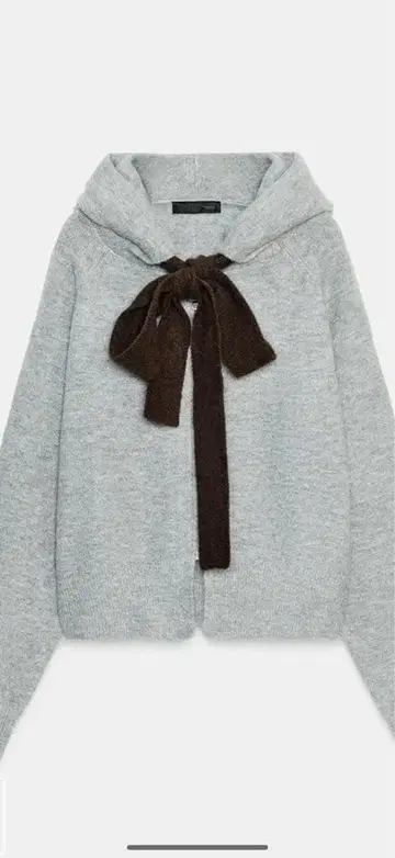 ZARA 대비 드로우 스트링 후디 M 리본 긴팔 니트