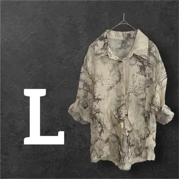 한정판 [ L ] 나무 무늬 프린트 긴팔 셔츠