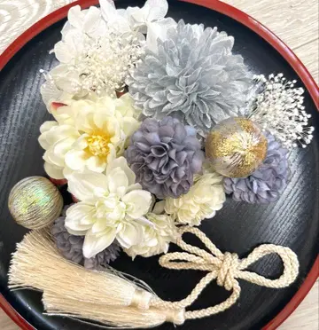 성인식 일본 의류 후리소데 시치고산 사전 촬영 머리 장식