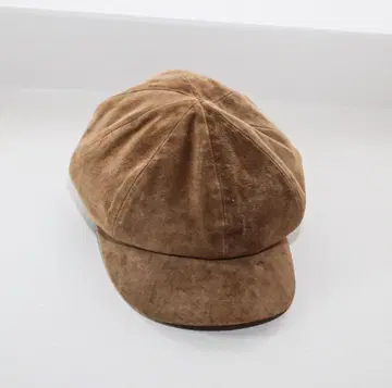 [ 새상품급 ] CA4LA 헌팅 캡 천연 가죽 스웨이드 브라운 돈피