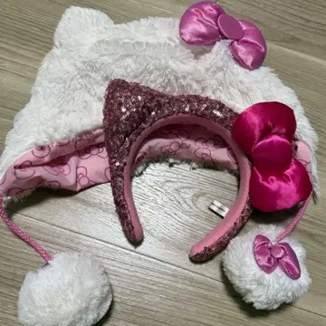 유니버설 스튜디오 재팬 헬로키티 모자 머리띠 세트