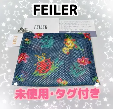 [ 미사용 택 포함 ] FEILER 페이러 메쉬 파우치 네이비