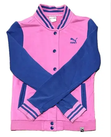 푸마 바시티 자켓 블루종 네이비 x 핑크 S