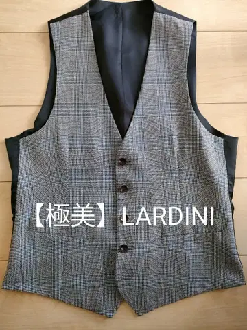 [ 컨디션 최상 ] LARDINI 체크 무늬 베스트 44