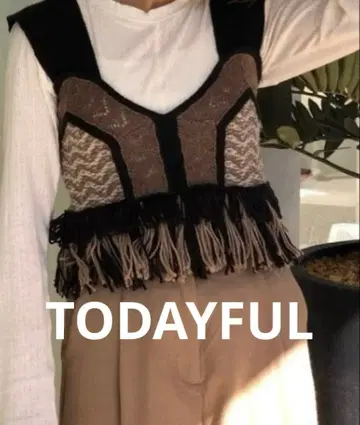 TODAYFUL 자카드 프린지 뷔스티에