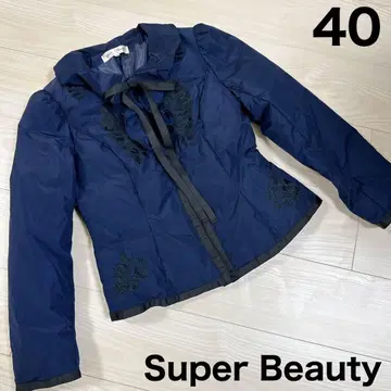 슈퍼 뷰티 다운 코트 스커트 셋업 40 자수 프릴