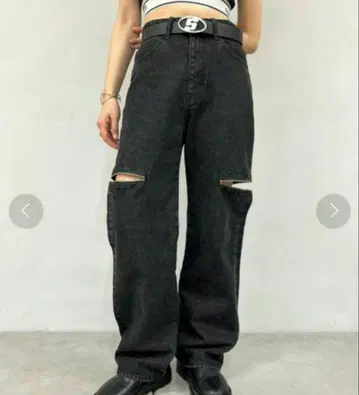 [ W.W.G ] 후즈후 갤러리 와이드 팬츠 데님 지퍼