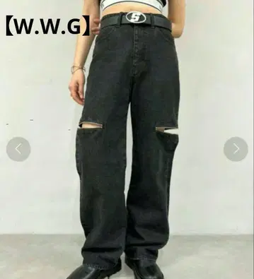 [ W.W.G ] 후즈후 갤러리 와이드 팬츠 데님 지퍼