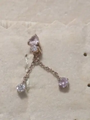 참 목걸이 탑 목걸이 참 K10 핑크 골드