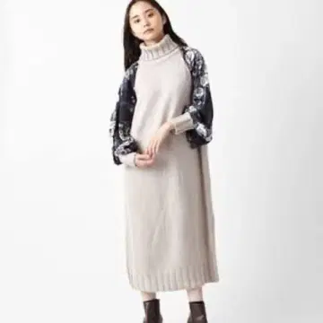 후리후 터틀넥 니트 원피스