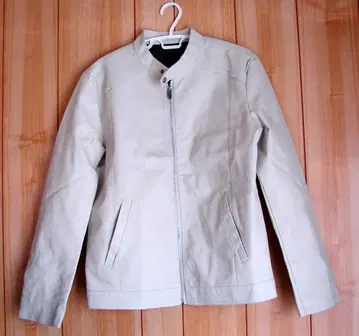 라이더스 자켓풍 자켓 화이트 인조 가죽