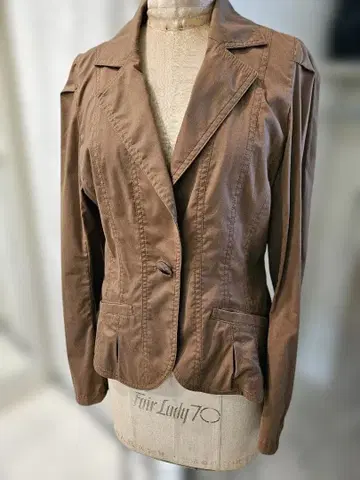 브라운 테일러드 자켓 코튼 혼방