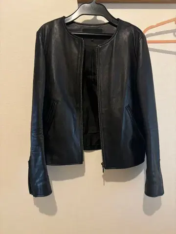 어반 리서치 램 가죽 노카라 라이더 재킷