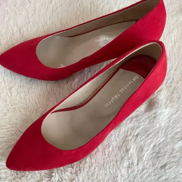 오리엔탈 트래픽 빨간색 스웨이드 스틸레토 펌프스 37